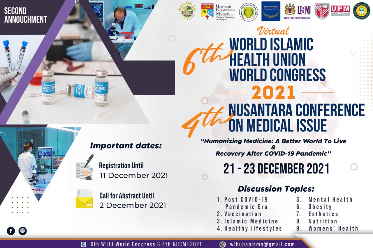 Invitation to join The 6th WORLD CONGRESS WORLD ISLAMIC HEALTH UNION (WIHU, TURKI)